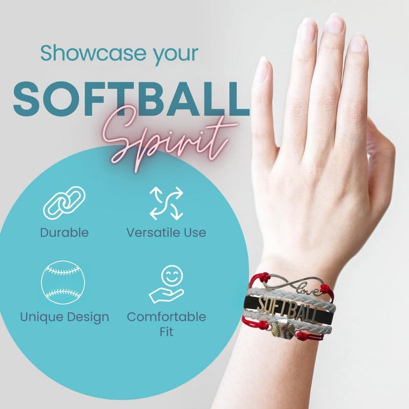 Infinity Collection Infinity Charm Bracelet - Adjustable Softball Jewelry for Players, Teams and Coaches Gifts - Image 4