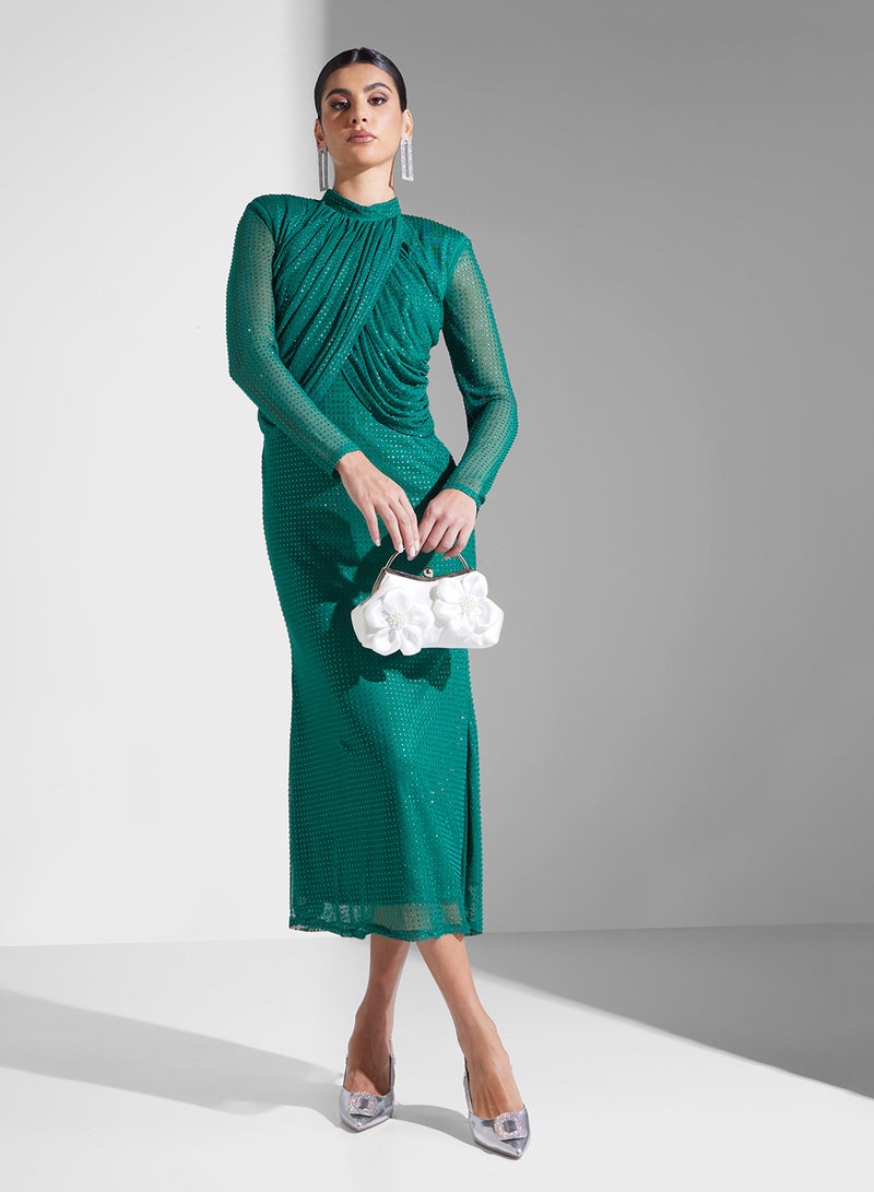 ثريدز باي اجوني فستان سهرة زمردي - Image 1