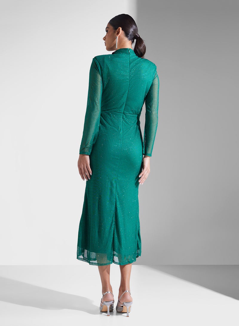 ثريدز باي اجوني فستان سهرة زمردي - Image 2