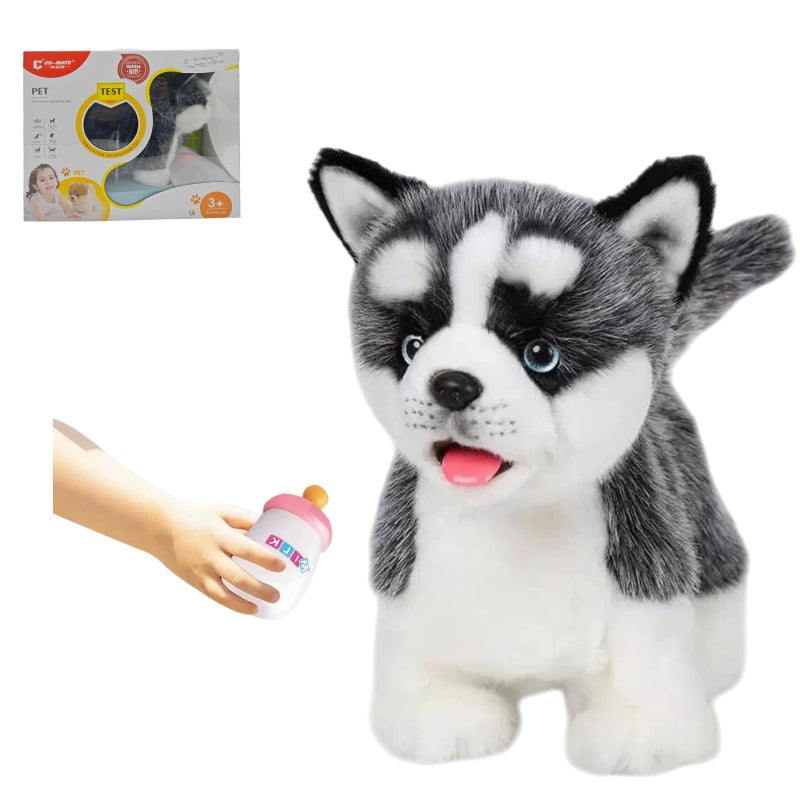 CU-MATE Electronic Walking Siberian Husky Stuffed Dog Toy Realistic Interactive Puppy Pet Dog Walking BarkingWagging Tail TalkingPresent Pet Gifts for Year Boys Girls - Image 3