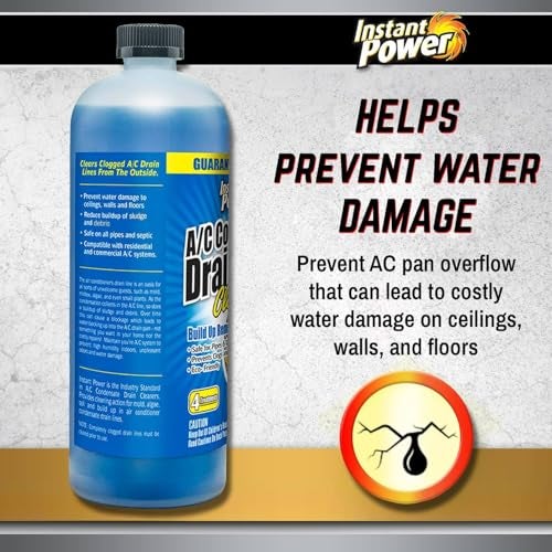 Instant Power A/C Condensate Drain Line Cleaner - AC & HVAC Unclogger for Air Conditioner Drain Lines, Prevents Odors & Water Damage, Safe for Pipes & Septic Systems - 32 oz (Pack of 1) - Image 3