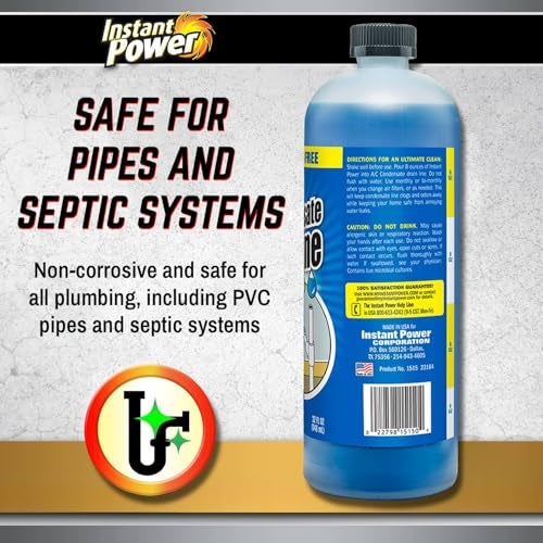 Instant Power A/C Condensate Drain Line Cleaner - AC & HVAC Unclogger for Air Conditioner Drain Lines, Prevents Odors & Water Damage, Safe for Pipes & Septic Systems - 32 oz (Pack of 1) - Image 4