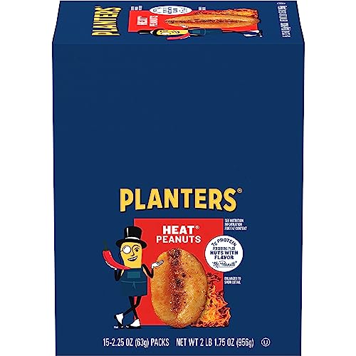 PLANTERS Heat Peanuts Spicy Snacks Hot Peanuts 225 oz 15Pack Nuts with a Hot and Spicy Taste - Image 1
