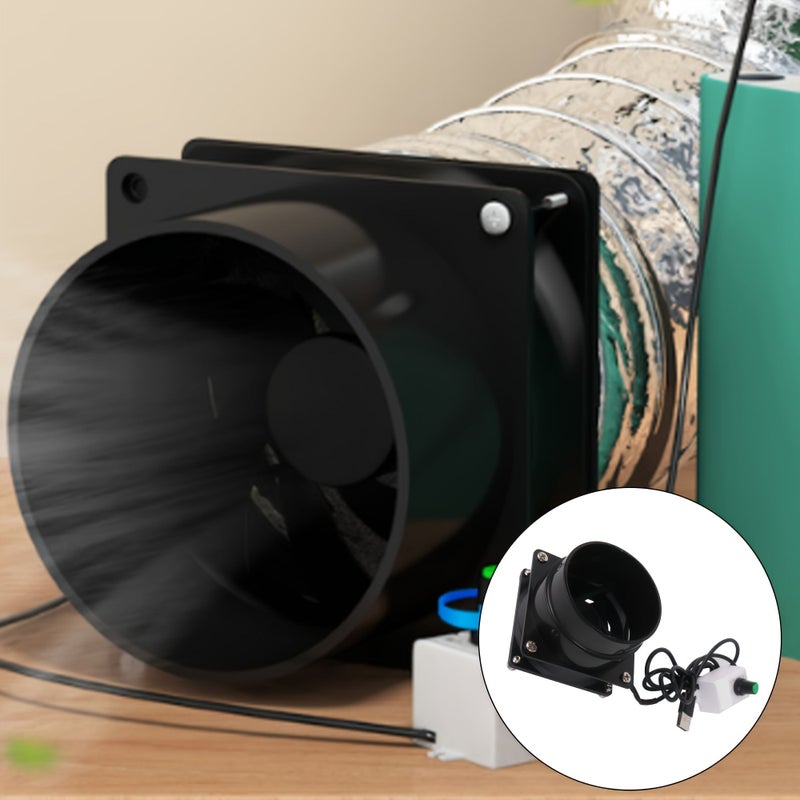 5V USB Mini Range Hood Fan Black Plastic Metal Wire - Image 5