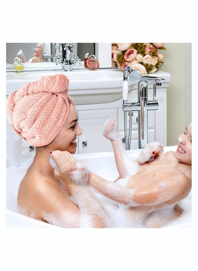 SYOSI Microfibre Hair Towel Turban Towel Dry Cap Quick Lady Superfine Fiber Bath Head Wrap 2 Pack  - Image 5