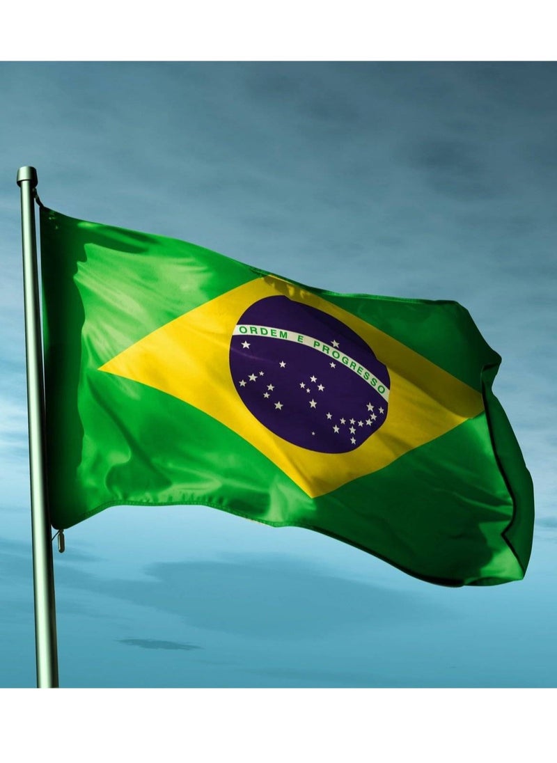Vitacelli BRAZIL  Flag National Day Durable Long Lasting For Outdoor And Indoor Use For Building Home And Car Decoration 150X90CM  - Image 1