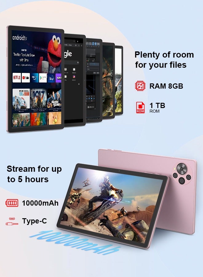 C idea Tablet Newest 10.36 Inch , Android Tablet Pc with SIM, 2K Screen Educational Tablet with keyboard, Pen and Mouse CM10500 Plus Pink - Image 3