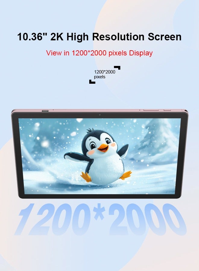 C idea Tablet Newest 10.36 Inch , Android Tablet Pc with SIM, 2K Screen Educational Tablet with keyboard, Pen and Mouse CM10500 Plus Pink - Image 2
