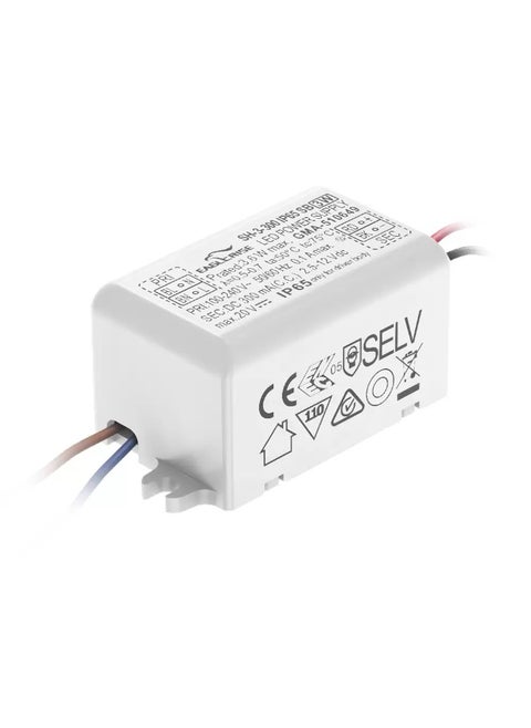 3W LED Driver Constant Current, 700mA, 12V DC, IP65 Weatherproof, Flicker Free