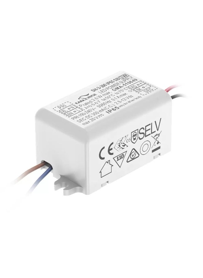 Elitco 3W LED Driver Constant Current, 700mA, 12V DC, IP65 Weatherproof, Flicker Free 