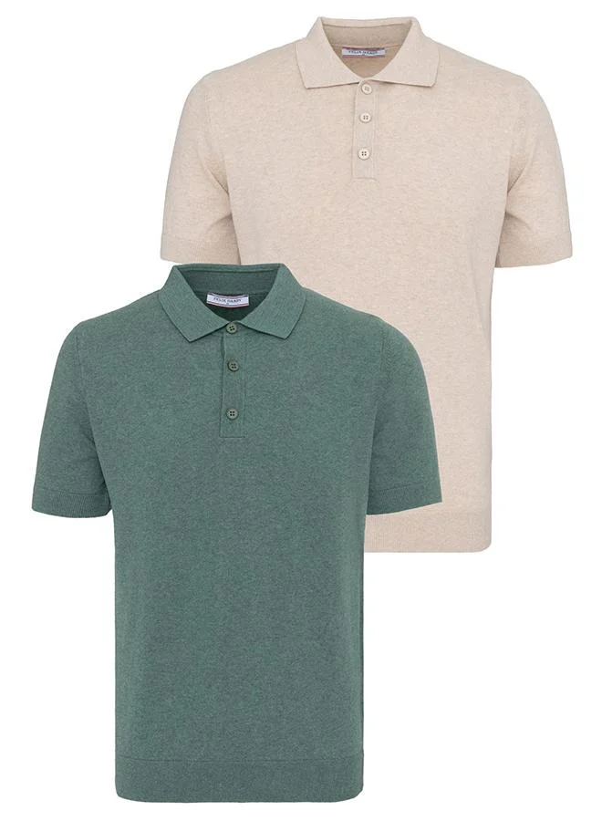 FELIX HARDY Men's 100% Cotton Polo Shirt Short Sleeve Pack of 2