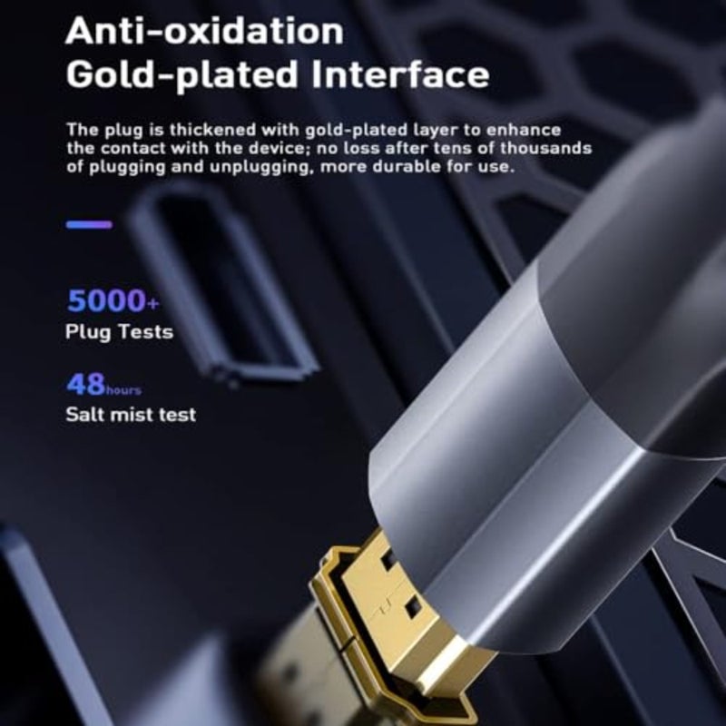 كابل محول HDMI إلى VGA، 3M/9.8ft مطلي بالذهب 1080P رقمي HDMI إلى VGA كابل محول فيديو تناظري للكمبيوتر، سطح المكتب، الكمبيوتر المحمول، الكمبيوتر الشخصي، الشاشة، جهاز العرض، HDTV - Image 2