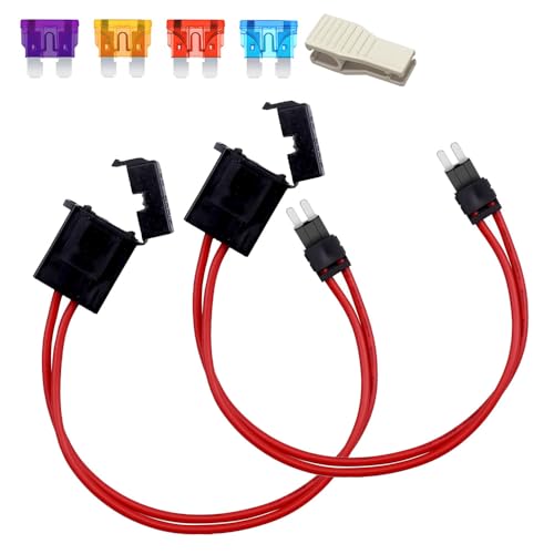 Gebildet 2pcs 12-24V 16 AWG Specialized Car Fuse Holder Connector Micro2 Blade Type Fuse Holder for Fusebox Panels with 4pcs Blade Fuse(3/5/10/15Amp) - Image 1
