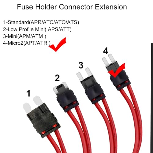 Gebildet 2pcs 12-24V 16 AWG Specialized Car Fuse Holder Connector Micro2 Blade Type Fuse Holder for Fusebox Panels with 4pcs Blade Fuse(3/5/10/15Amp) - Image 2