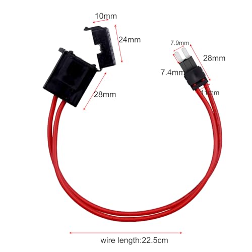 Gebildet 2pcs 12-24V 16 AWG Specialized Car Fuse Holder Connector Micro2 Blade Type Fuse Holder for Fusebox Panels with 4pcs Blade Fuse(3/5/10/15Amp) - Image 3