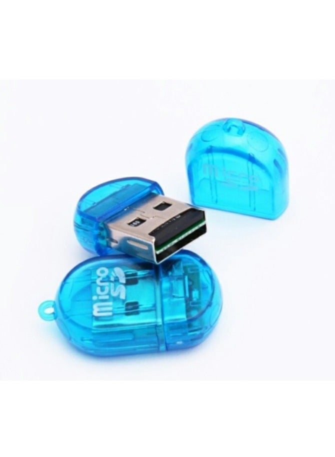 2 pcs Mini Good Speed USB Card Reader Support TF MicroSD Mobile Memory Card (Multi-Color)
