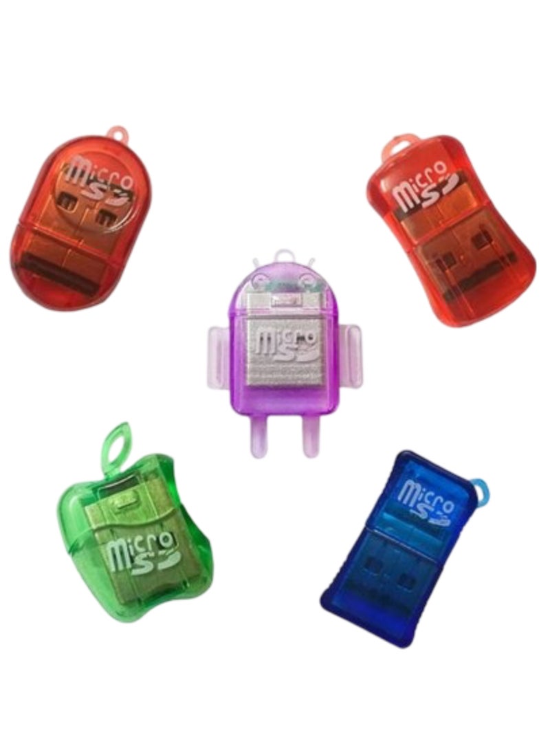 2 pcs Mini Good Speed USB Card Reader Support TF MicroSD Mobile Memory Card (Multi-Color)  - Image 2