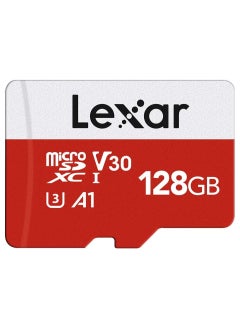 Lexar 128GB Micro SD Card, microSDXC UHS-I Flash Memory Card with Adapter - Up to 100MB/s, A1, U3, Class10, V30, High Speed TF Car