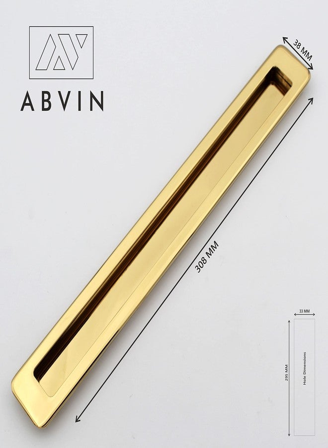 ABVIN مقبض باب منزلق مخفي مطلي بالذهب بتقنية PVD من ABVIN، ومقابض أدراج، ومقبض باب ومقبض سحب باب مخفي، ومقابض لخزائن الملابس المنزلقة (قطعة واحدة) (12.1 بوصة) - Image 2