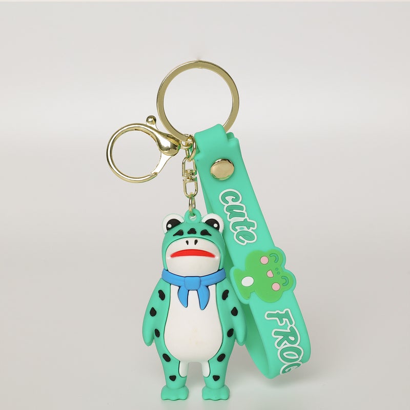 Cartoon Frog Keychain Charm Creative Graduation Gift Crying frog [green tall man]