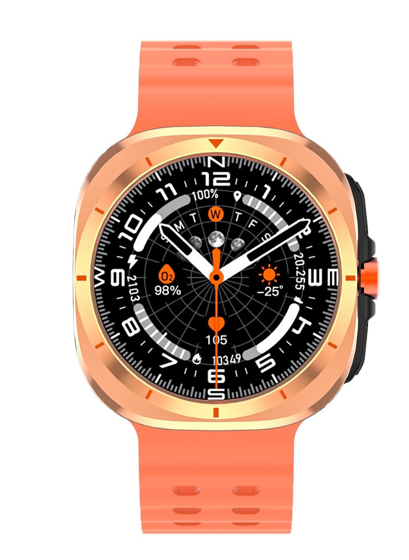 HW - Y02 smartwatch, AMOLED always displays Bluetooth call waterproof fitness watch, compatible with Android and iOS Orange - Image 1