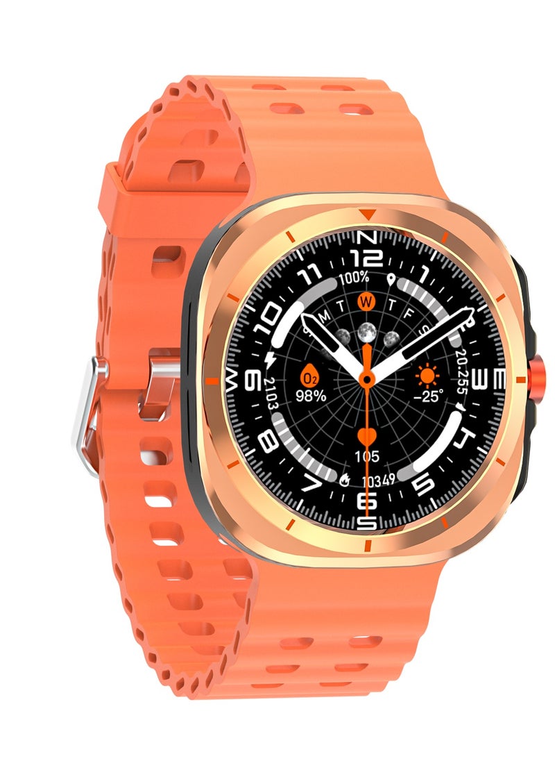 HW - Y02 smartwatch, AMOLED always displays Bluetooth call waterproof fitness watch, compatible with Android and iOS Orange - Image 1