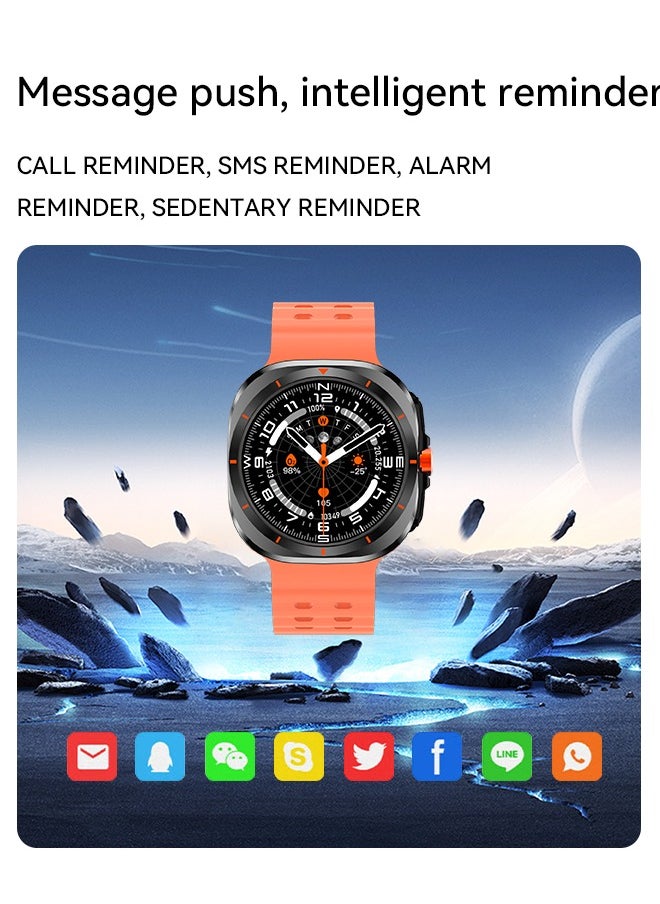 HW - Y02 smartwatch, AMOLED always displays Bluetooth call waterproof fitness watch, compatible with Android and iOS Orange - Image 1