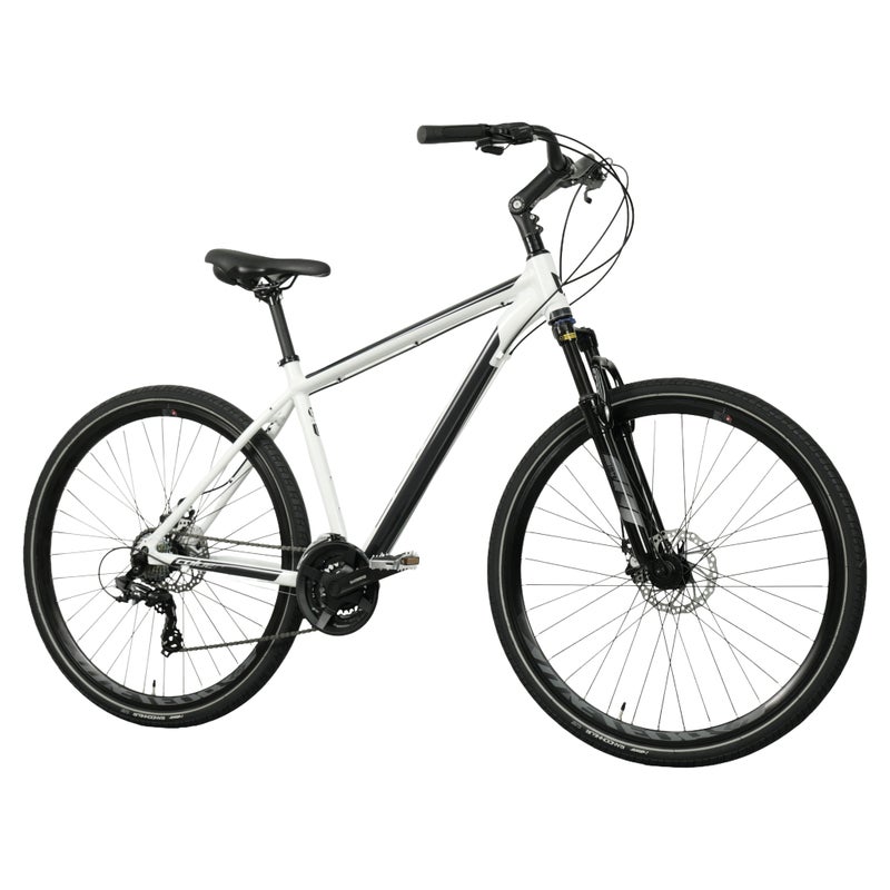 Coluer Ascent 262 Mountain Bike Medium | Reinforced Aluminium Frame | Suntour XCM Suspension Fork | Shimano 21-Speed Drivetrain | Reliable Mechanical Disc Brakes | White - Image 3