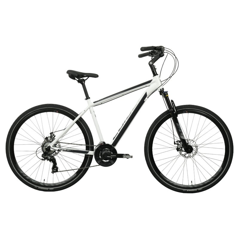 Coluer Ascent 262 Mountain Bike Medium | Reinforced Aluminium Frame | Suntour XCM Suspension Fork | Shimano 21-Speed Drivetrain | Reliable Mechanical Disc Brakes | White - Image 1