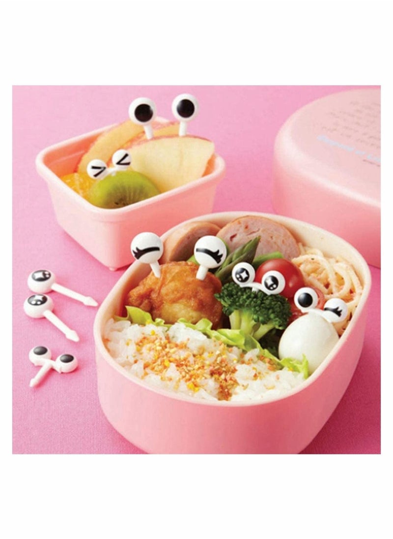 SYOSI 60 Pcs Kids Bento Box Food Picks Mini Cartoon Eye Plastic Fruit Toothpicks Lunch Boxes Sandwich Appetizer Dessert Picks  - Image 3