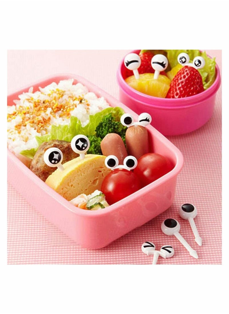 SYOSI 60 Pcs Kids Bento Box Food Picks Mini Cartoon Eye Plastic Fruit Toothpicks Lunch Boxes Sandwich Appetizer Dessert Picks  - Image 4