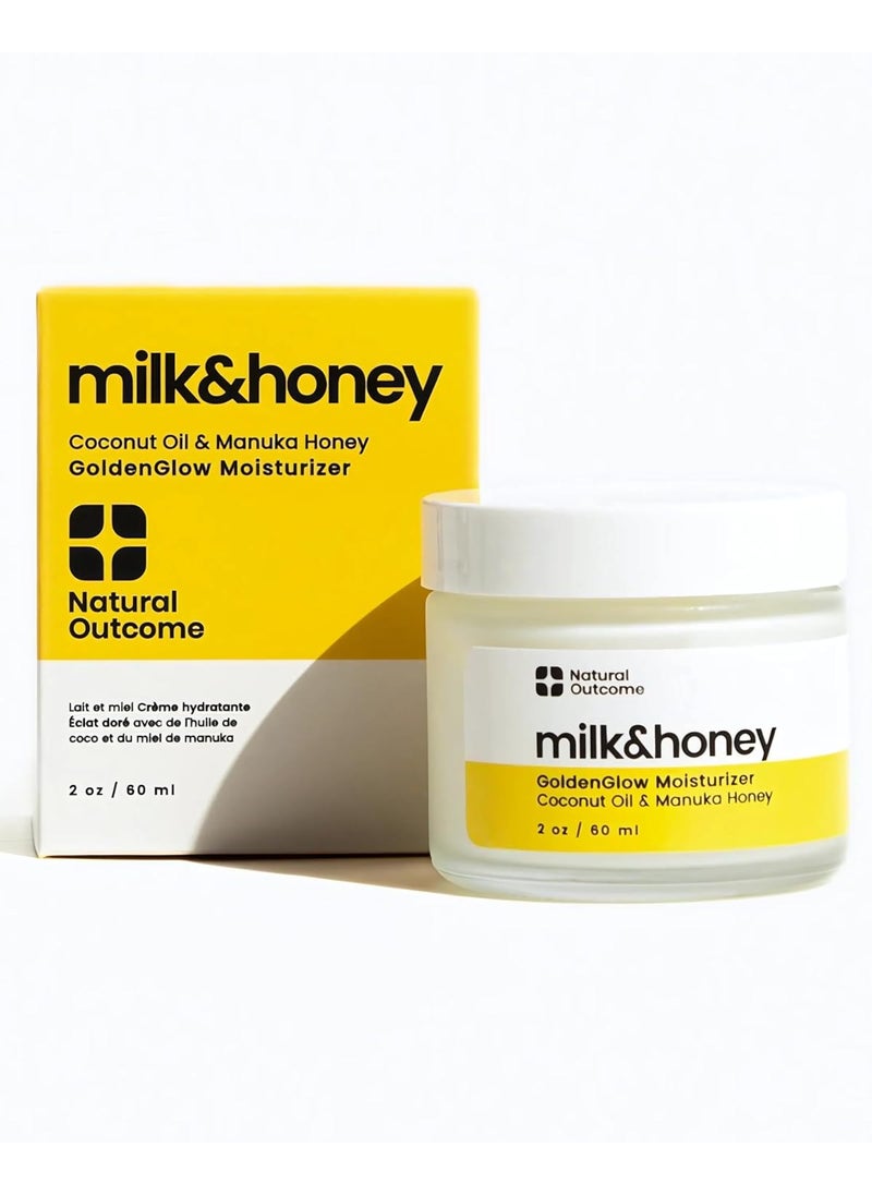 natural outcome - Milk  Honey Cream Moisturizer  Coconut Oil  Manuka Honey Hydrating Milk and Honey Lotion Vegan and Organic Body Cream Honey Face and Hand Cream CrueltyFree Honey Body Lotion - Image 1