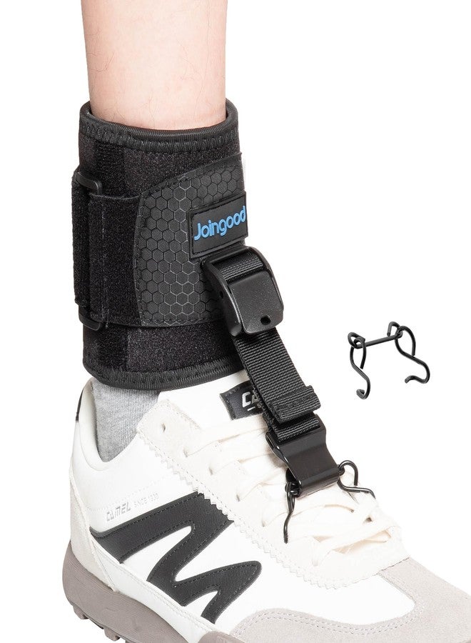 joingood AFO Foot Drop Brace for Walking, Upgraded Zinc Alloy Hook, Includes Eyelet Hook for Elastic Laces, Adjustable Drop Foot Support Brace Fits Left or Right Foot for Men & Women, L/XL - Image 1