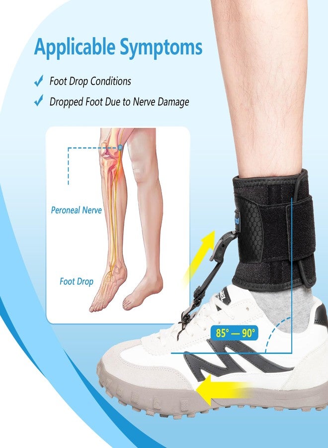 joingood AFO Foot Drop Brace for Walking, Upgraded Zinc Alloy Hook, Includes Eyelet Hook for Elastic Laces, Adjustable Drop Foot Support Brace Fits Left or Right Foot for Men & Women, L/XL - Image 2