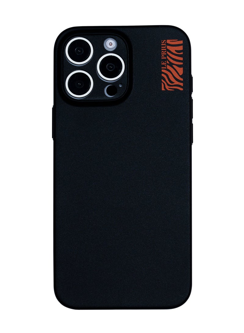 Le Prius Le Prius Toyger Series 0.35mm Slim Fit Premium Quality Protective Phone Case Compatible with iPhone 16 Pro, Ultra-Thin Full Shockproof Protection, Durable Cover, Perfect Precision Fit, Comfortable Grip, Stylish Premium Design for Men and Women - Black Orange  - Image 1