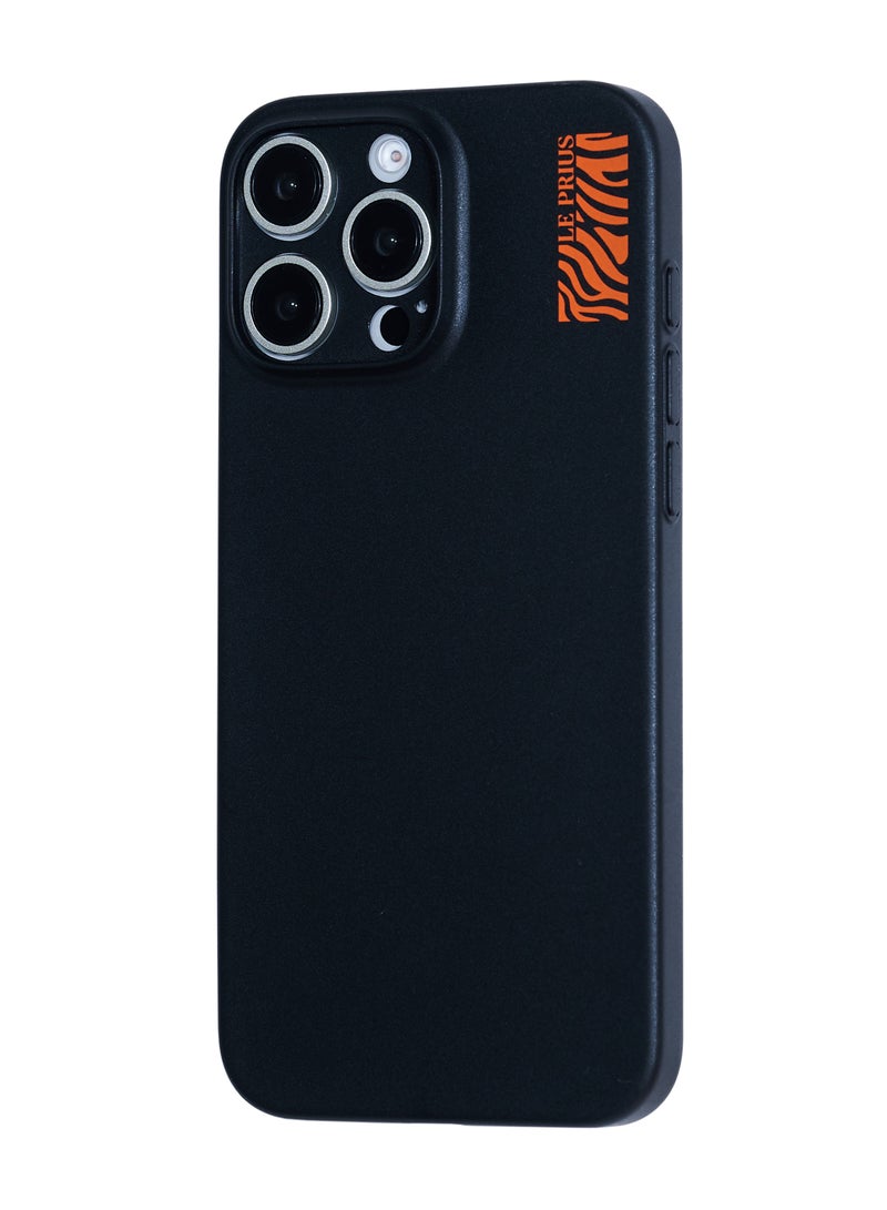 Le Prius Le Prius Toyger Series 0.35mm Slim Fit Premium Quality Protective Phone Case Compatible with iPhone 16 Pro, Ultra-Thin Full Shockproof Protection, Durable Cover, Perfect Precision Fit, Comfortable Grip, Stylish Premium Design for Men and Women - Black Orange  - Image 3