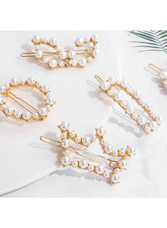 SUN Ring SUNRING Hair Claw Clips Women Fashion Pearl Rhinestone Hair Clips Metal Hair Barrettes Elegant Handmade Fashion Accessories 4PCS - Image 1