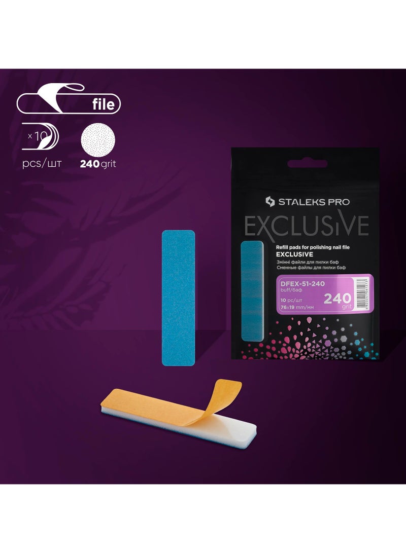 STALEKS PRO Disposable files for short nail file (buff on foam base) - EXCLUSIVE 51 | 240 grit (10 pcs) - Image 1