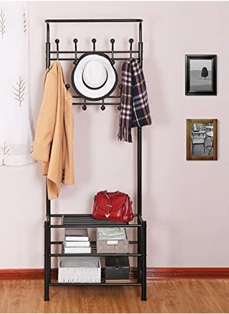 Living - Metal clothes hanger, organizer, and clothes holder, black, 190x45x65 cm - Image 1