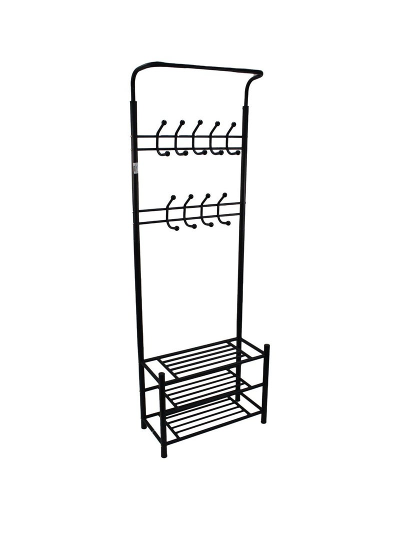 Living - Metal clothes hanger, organizer, and clothes holder, black, 190x45x65 cm - Image 1