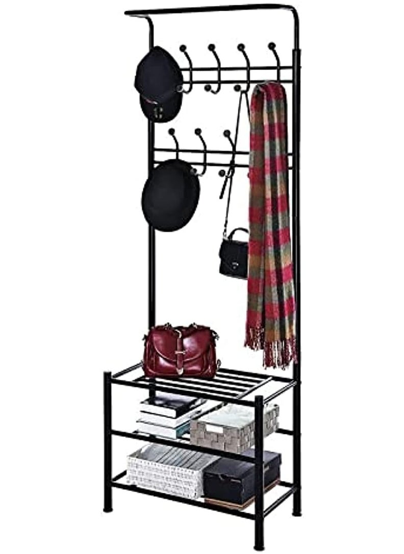 Living - Metal clothes hanger, organizer, and clothes holder, black, 190x45x65 cm - Image 1