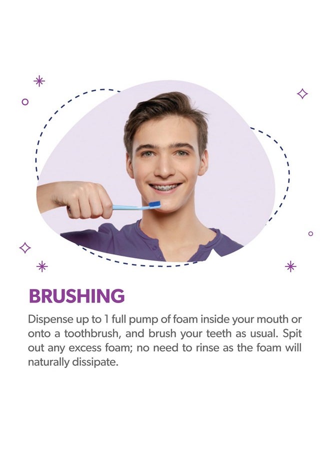 EverSmile EverSmile OrthoFoam Braces Cleaner - Brushable Foam Whitens Teeth, Eliminates Bacteria, Fights Plaque and Bad Breath - Cleans Under Metal, Ceramic, Clear Brackets and Wires - 50ml  - Image 5