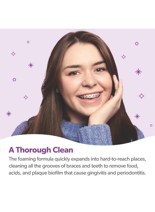 EverSmile EverSmile OrthoFoam Braces Cleaner - Brushable Foam Whitens Teeth, Eliminates Bacteria, Fights Plaque and Bad Breath - Cleans Under Metal, Ceramic, Clear Brackets and Wires - 50ml  - Image 4