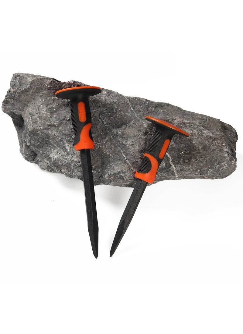 KSEIBI Pointed Cold Chisel Oct Shank Size 250x18mm Concrete Breaker Chisels with Bi-Material Hand Guard for Demolition, Carving, Cleaning, Breaking, Crushing of Concrete and Stones/Pointed/Spear Head.  - Image 4