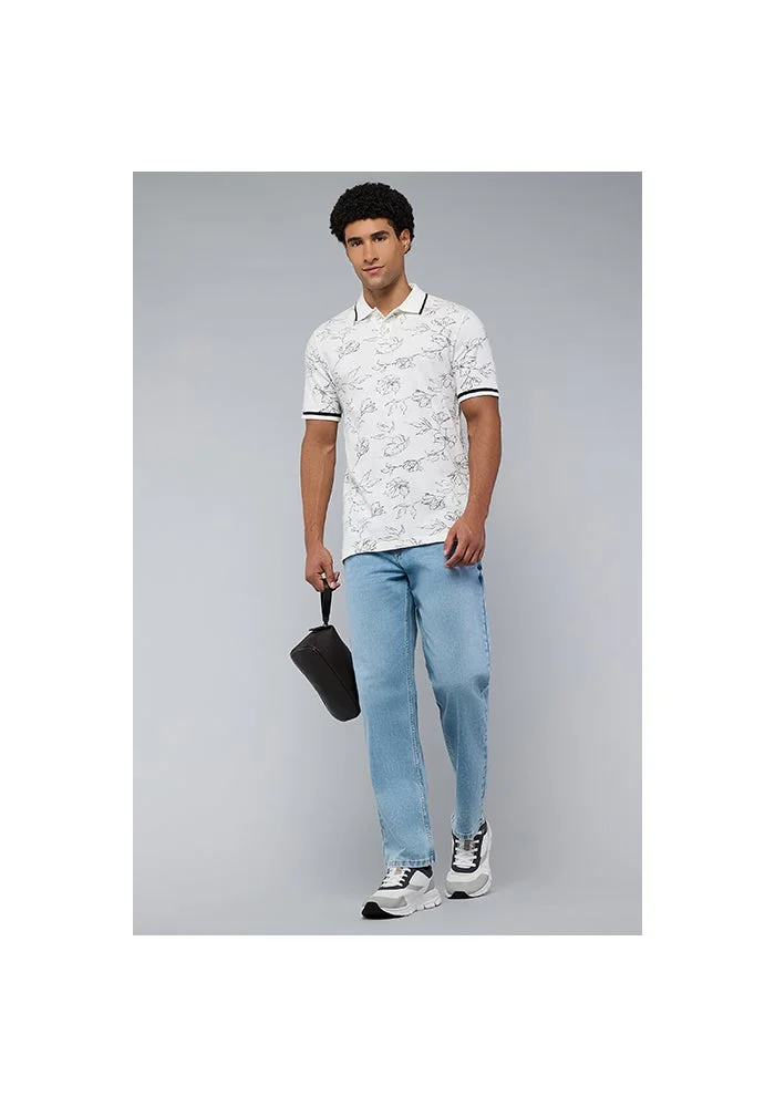R&b Printed Polo T-Shirt with Short Sleeves