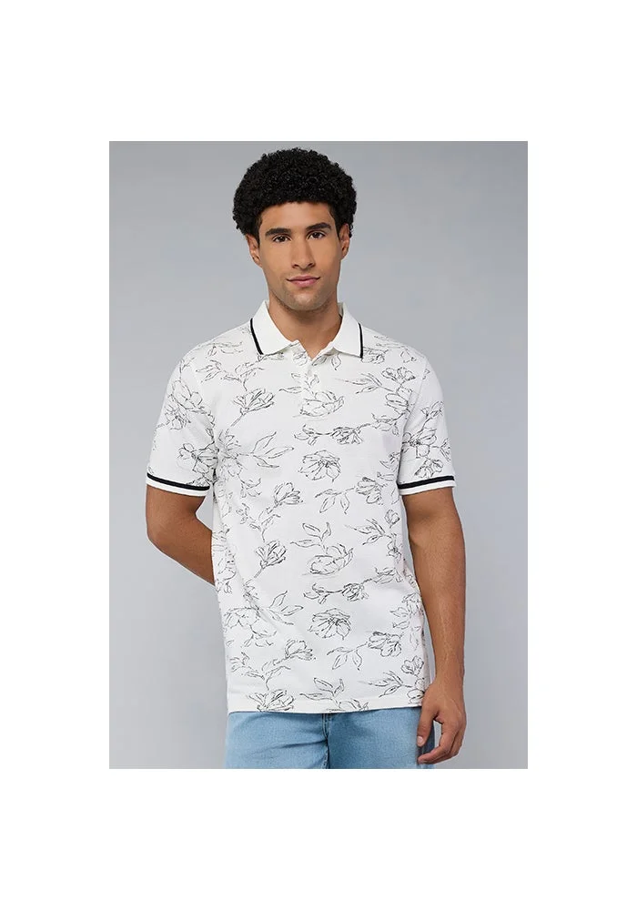 R&b Printed Polo T-Shirt with Short Sleeves