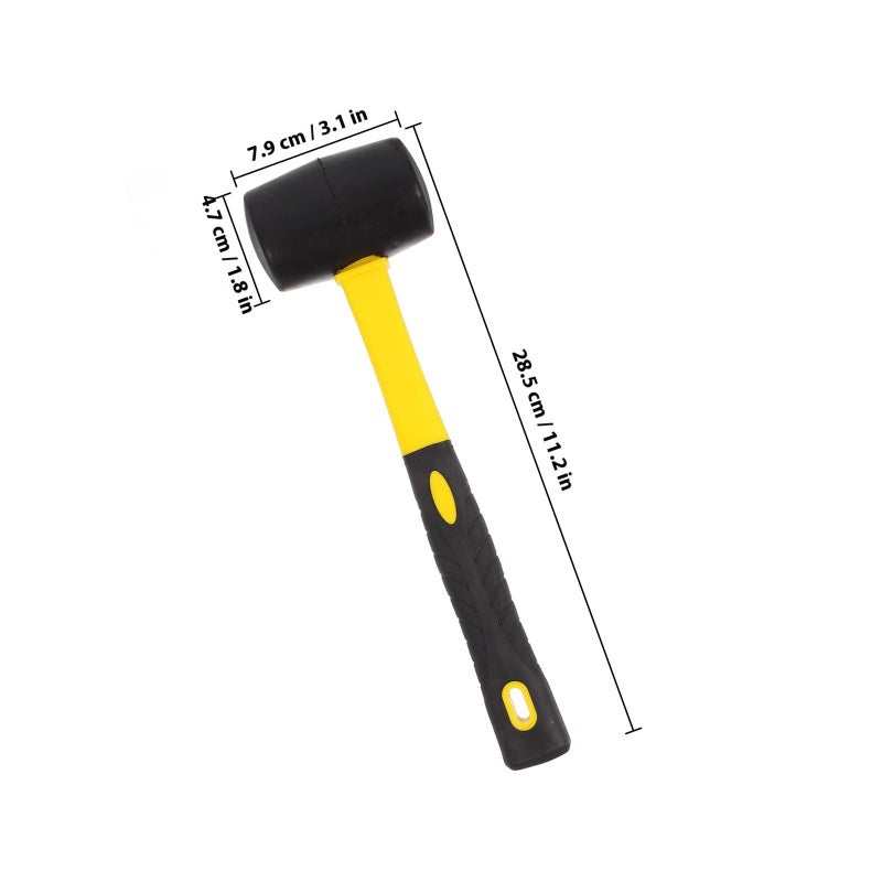 Compact Rubber Mallet Hammer Non Slip Dual Face Soft Handle - Image 3