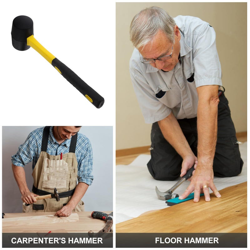 Compact Rubber Mallet Hammer Non Slip Dual Face Soft Handle - Image 4