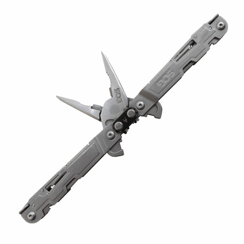 SOG SOG PowerAccess Well-Rounded One-Handed Lightweight Daily Pocketable Stainless Steel Multi-Tool for Backcountry 18 Tools, Stone Wash  - Image 3