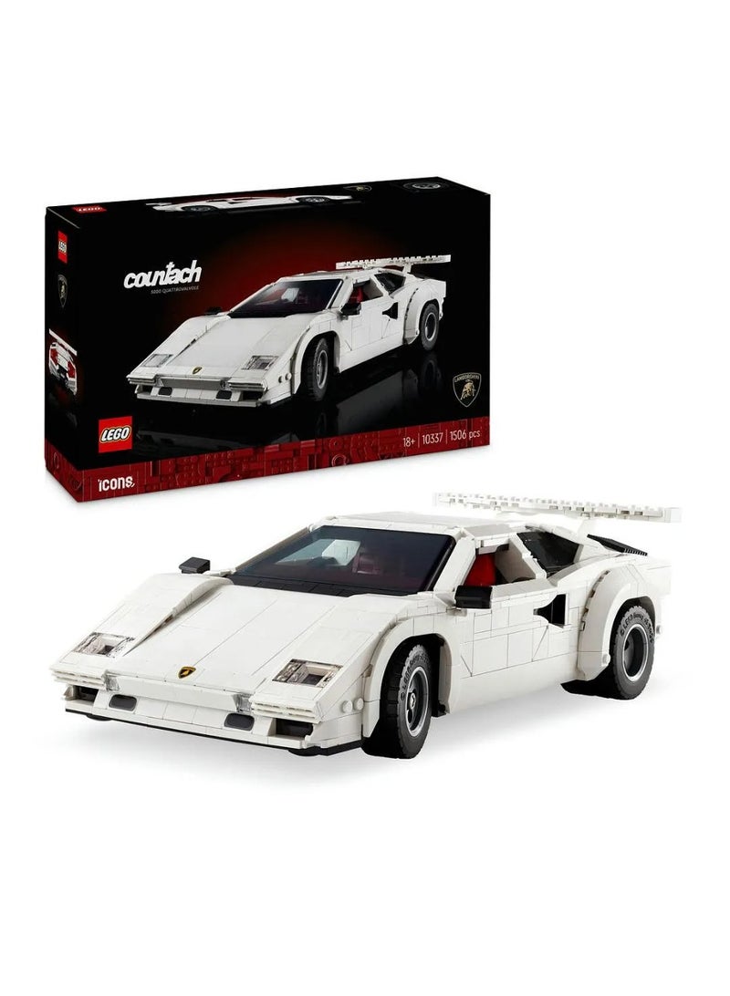ليغو مجموعة ليجو آيكونز لامبورغيني كونتاش ٥٠٠٠ كواتروفالفول، هدية للكبار، ١٠٣٣٧ - ١٥٠٦ قطعة - Image 1
